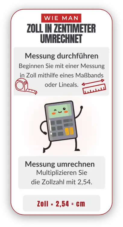 Zoll in Zentimeter Umrechnung